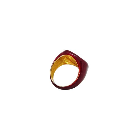 ring metallic with red smalto